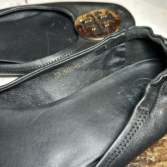 Tory Burch Women's black leather Minnie Travel Ballet Flats Size 41 - Picture 14 of 15